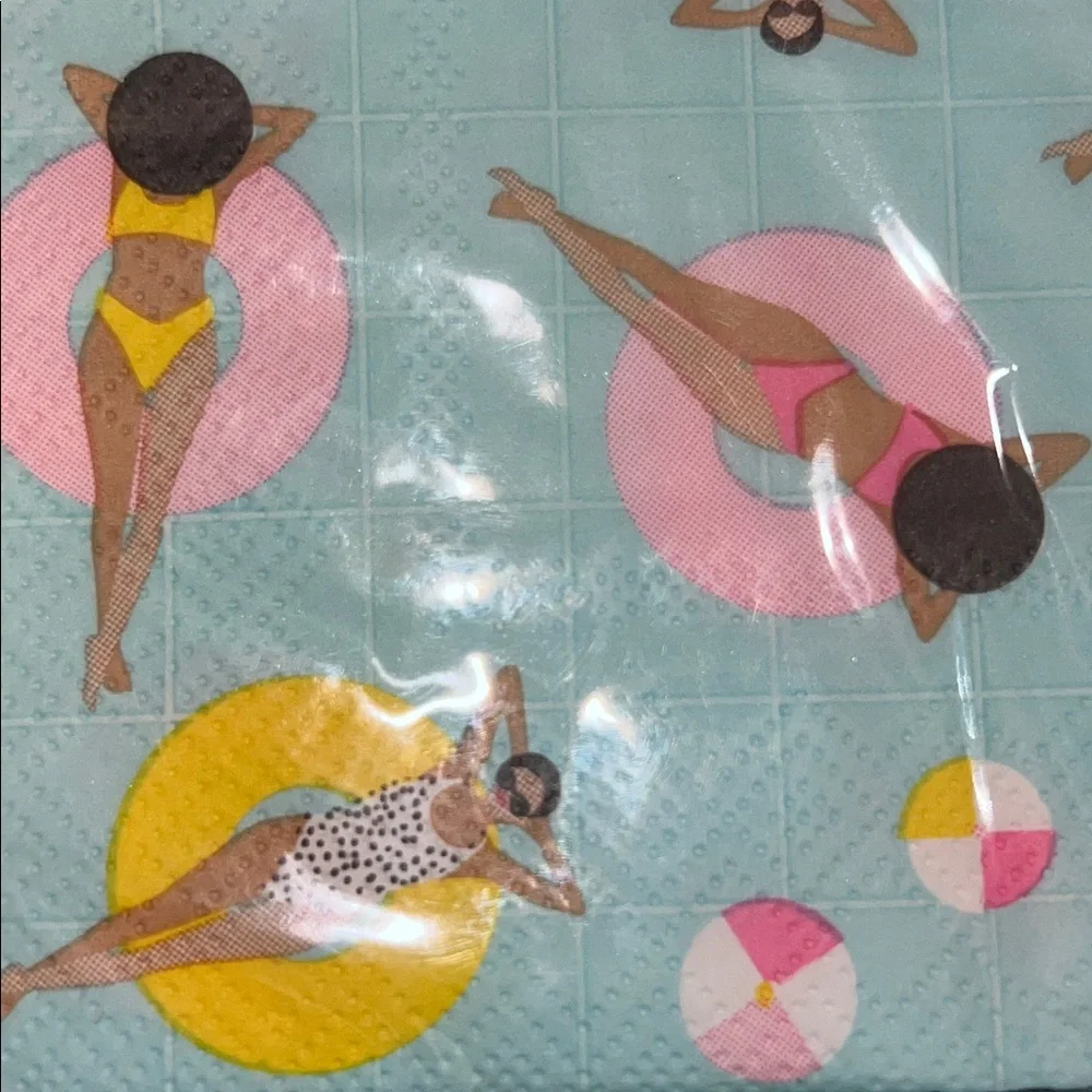 Slant Beverage Napkins - Pool Girls - 4 packs of 20 each = 80 total - NWT